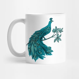 Turquoise Peacock Mug